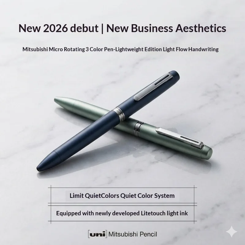 Uni ETSTREAM PRIME Rotary Ballpoint Pen Metal Streamlined Rod Jetstream Quick-dry Oil-based Formula Ink Multi-Color Writing Tool