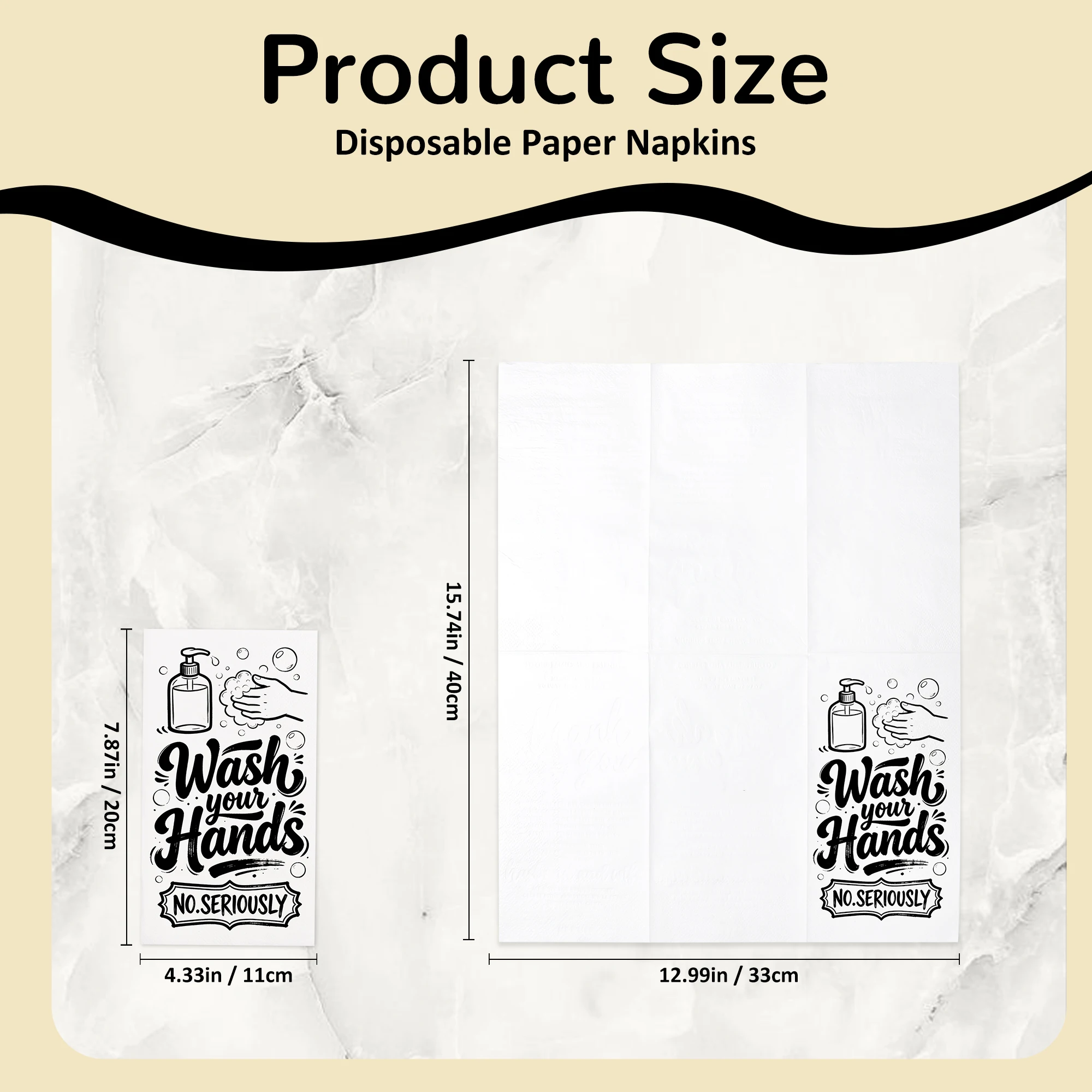 20Pcs Disposable Hand Towels for Bathroom, Wash Your Hands Bathroom Etiquette Guest Napkins for Wedding Birthday Holiday