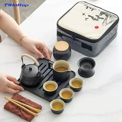 Travel Kung Fu Tea Set Portable Set To Make Tea Outdoor Travel Camping Tea Equipment Small Set Of Teacup Gift