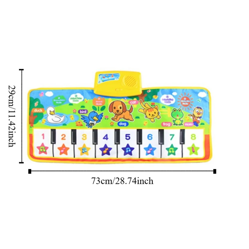 التعليم المبكر الموسيقية البيانو حصيرة متعددة الوظائف تعلم الموسيقى الطابق لوحة المفاتيح الرقص حصيرة الضوء التفاعلي