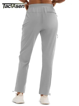 TACVASEN UPF50+ Quick Dry Cargo Pants Womens Outdoor Hiking 4 Pockets Sweatpants Breathable Waterproof UV Protection Trousers 5