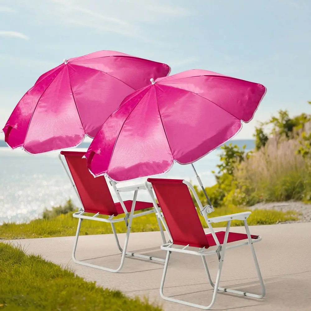 Beach Chair With Adults, Lightweight Porable Camping Chair With 265lbs Capacity Travel Picnic Concert Outdoor Activities, Pink