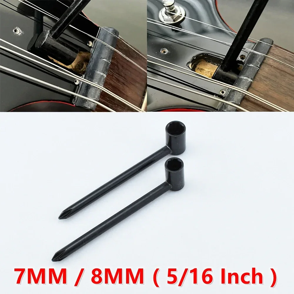 Preto - G.F 7MM / 8MM (5/16 Polegadas) Ferramenta de chave sextavada para guitarra elétrica baixo Truss Rod
