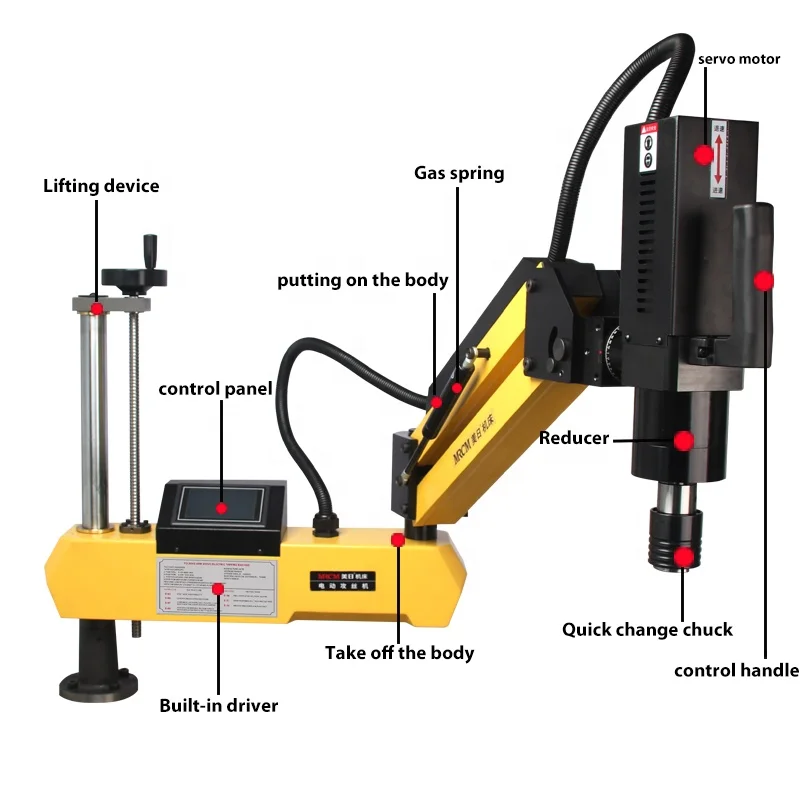 MR-DS30 M6-M30, MRCM Tapping Machines,  Arm Electric  Machine With ISO or DIN or JIS Tapping Collets