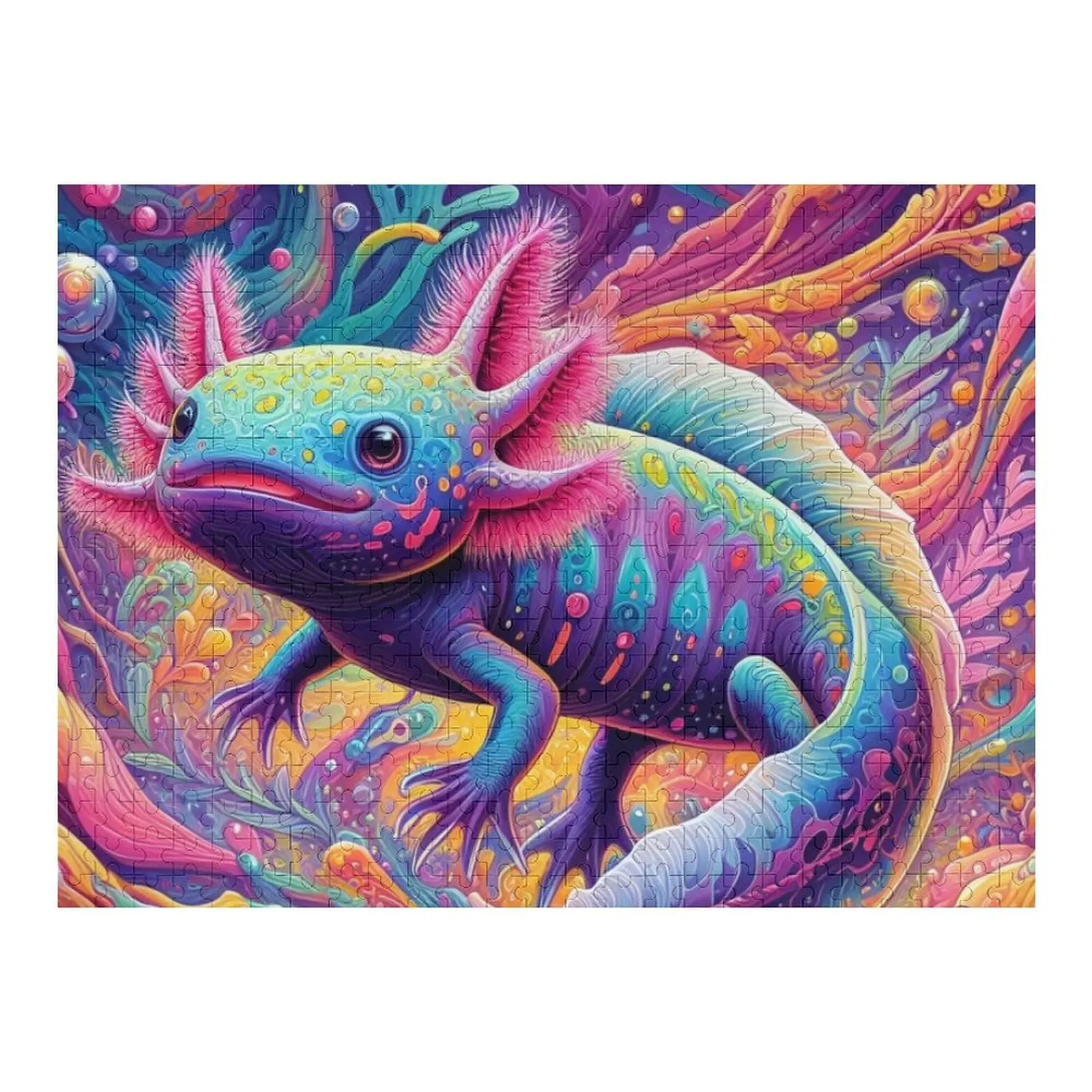 

Аксолотль Арт # 28-пазл для любителей аксолотля для детей, деревянный пазл для взрослых, деревянное имя, персонализированный пазл на заказ