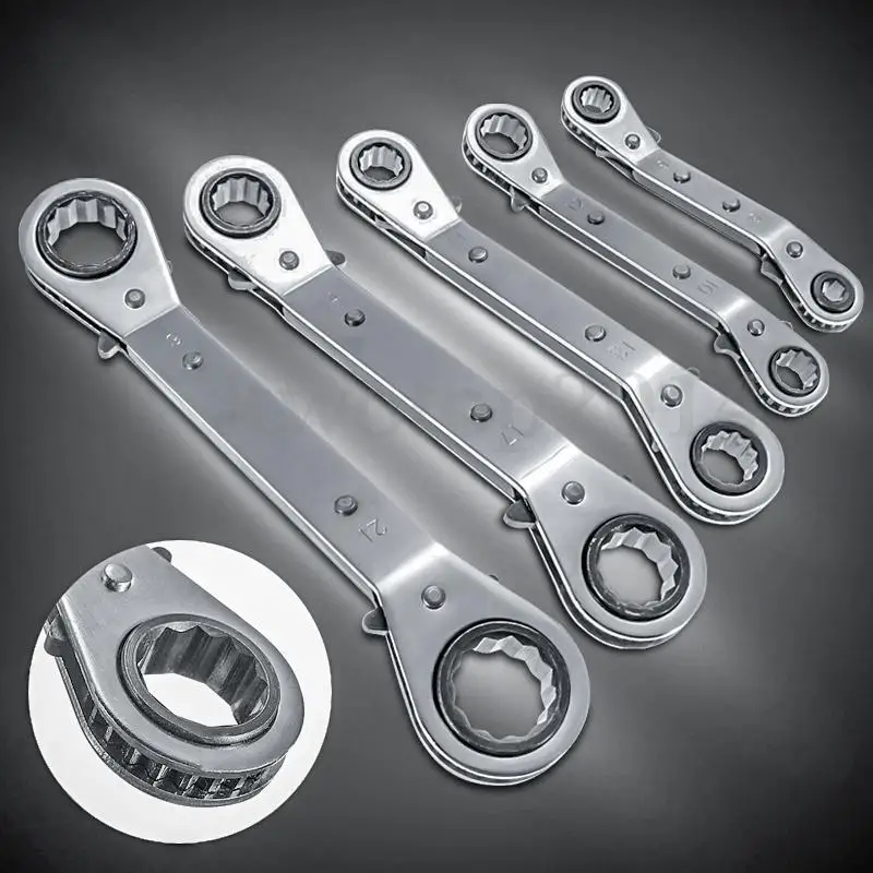 Set di adattatori per chiavi a cricchetto Strumento in acciaio metrico argento Chiave offset Utensili meccanici per riparazioni di officine auto