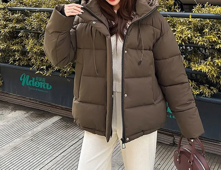 2025 Winter New Style Hooded Coat for Men - Loose Fit Cotton Jacket and Coat