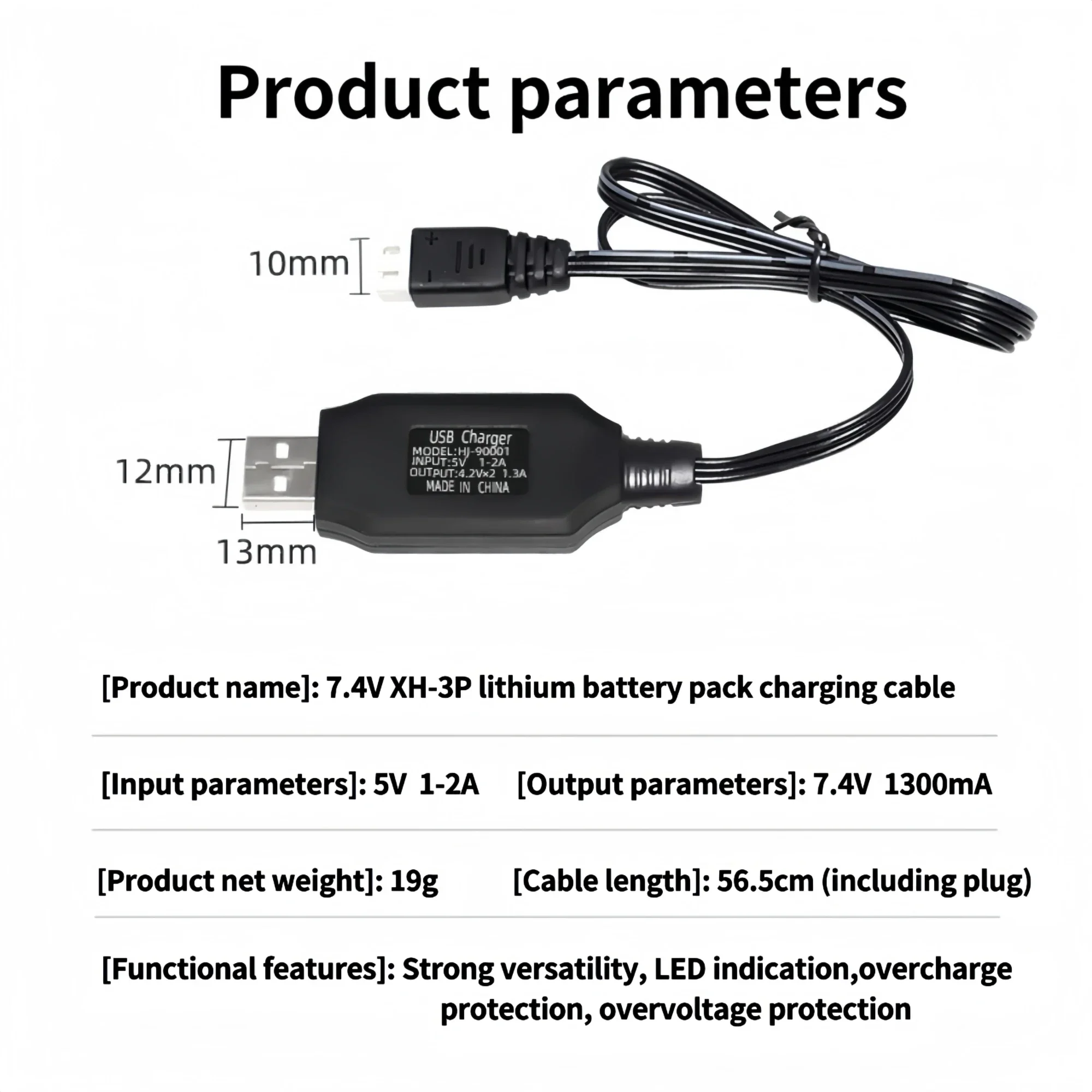 1PCS Lipo Battery 501865 7.4V 1800mAh with SM/T/XT30/Tamiya Plug for Water Gun Airsoft Soft bullet gun Electric hairdressers Toy