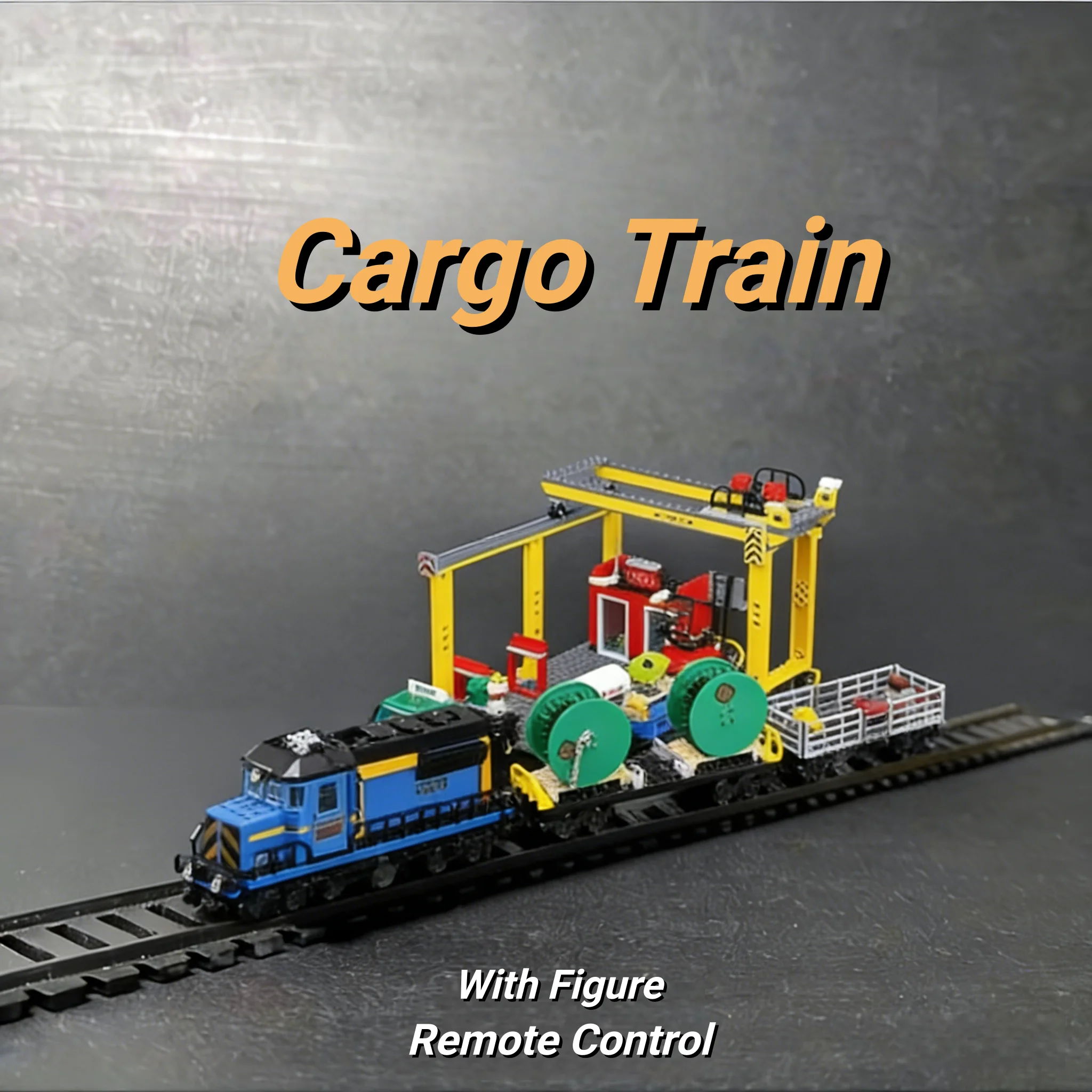

1033 PCS Remote Control Cargo Train Building Block Toy MOC Display Model Compatible with 60052 Gift