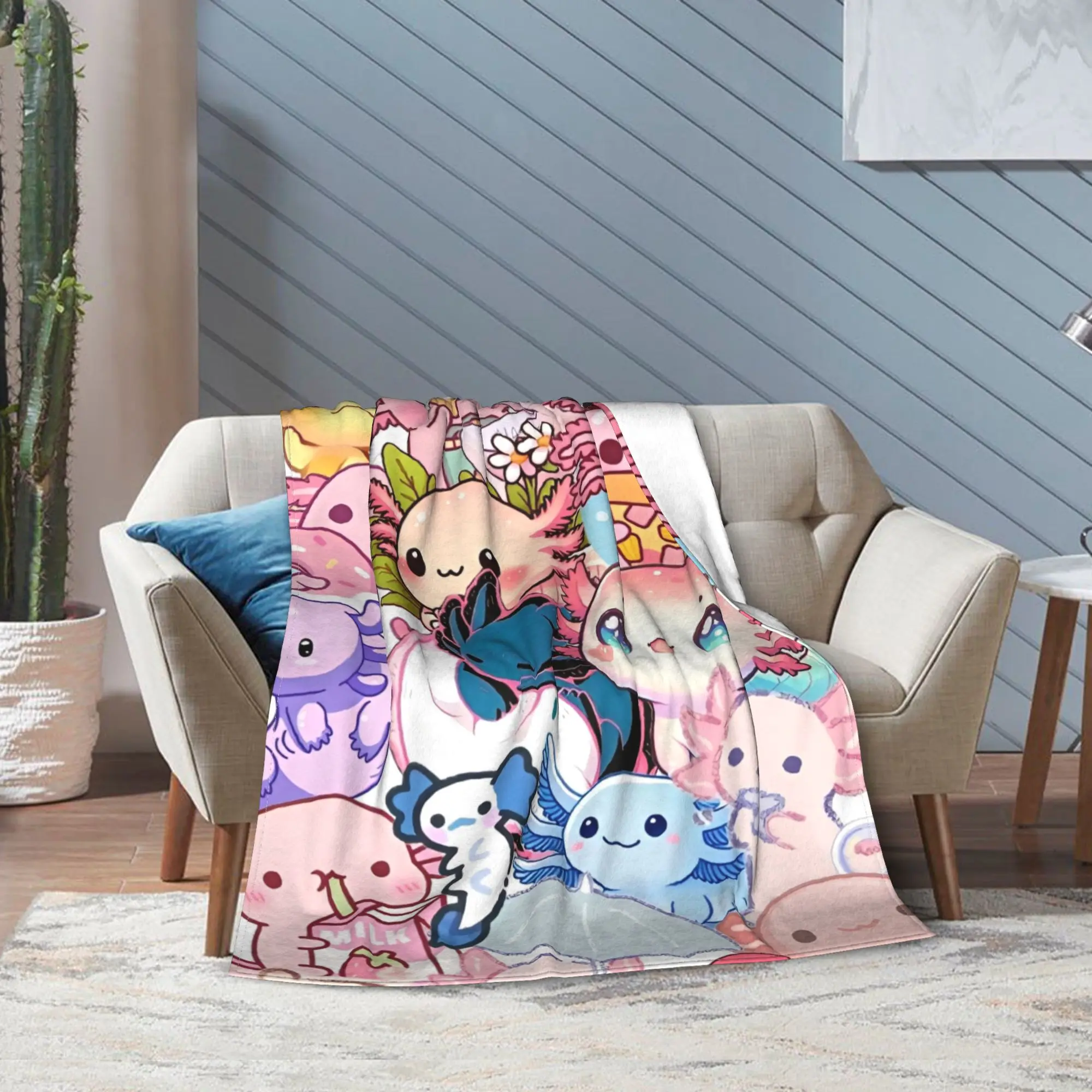 

Axolotl Blanket Multiple Sizes Super Soft and Warm Throw Blankets for Sofa Couch and Bed