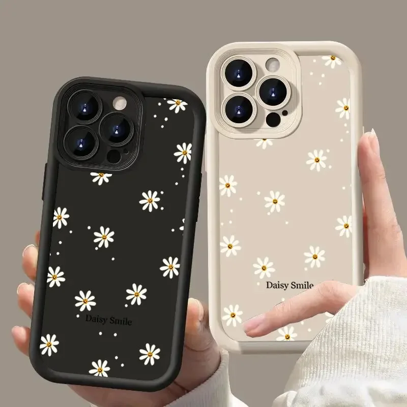 Smile Daisy Flower Print Phone Case for Oneplus 12 11 12R 11R 10R 8T One Plus NORD CE 2 3 4 LITE Soft Camera Protective Cover