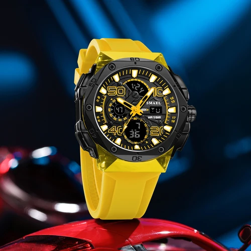 Imagen 2 del producto SMAEL marca 8113 impermeable Dropshipping reloj despertador luz nocturna moda joven negocios relojes de pulsera deportivos de cuarzo