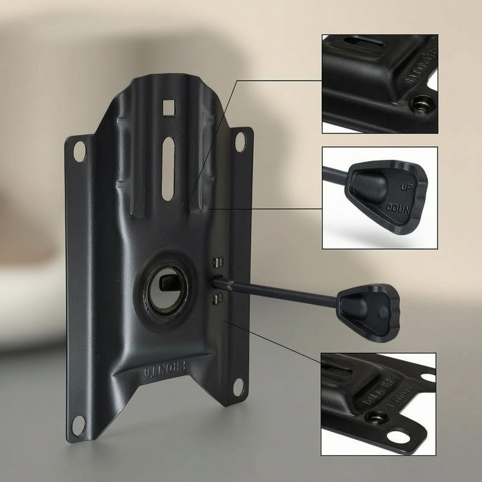 Chair Plate with Lever Sprayed Seat Mechanism with Mounting Holes Office Chair Replacement Parts Stamped Bracket Adjustable