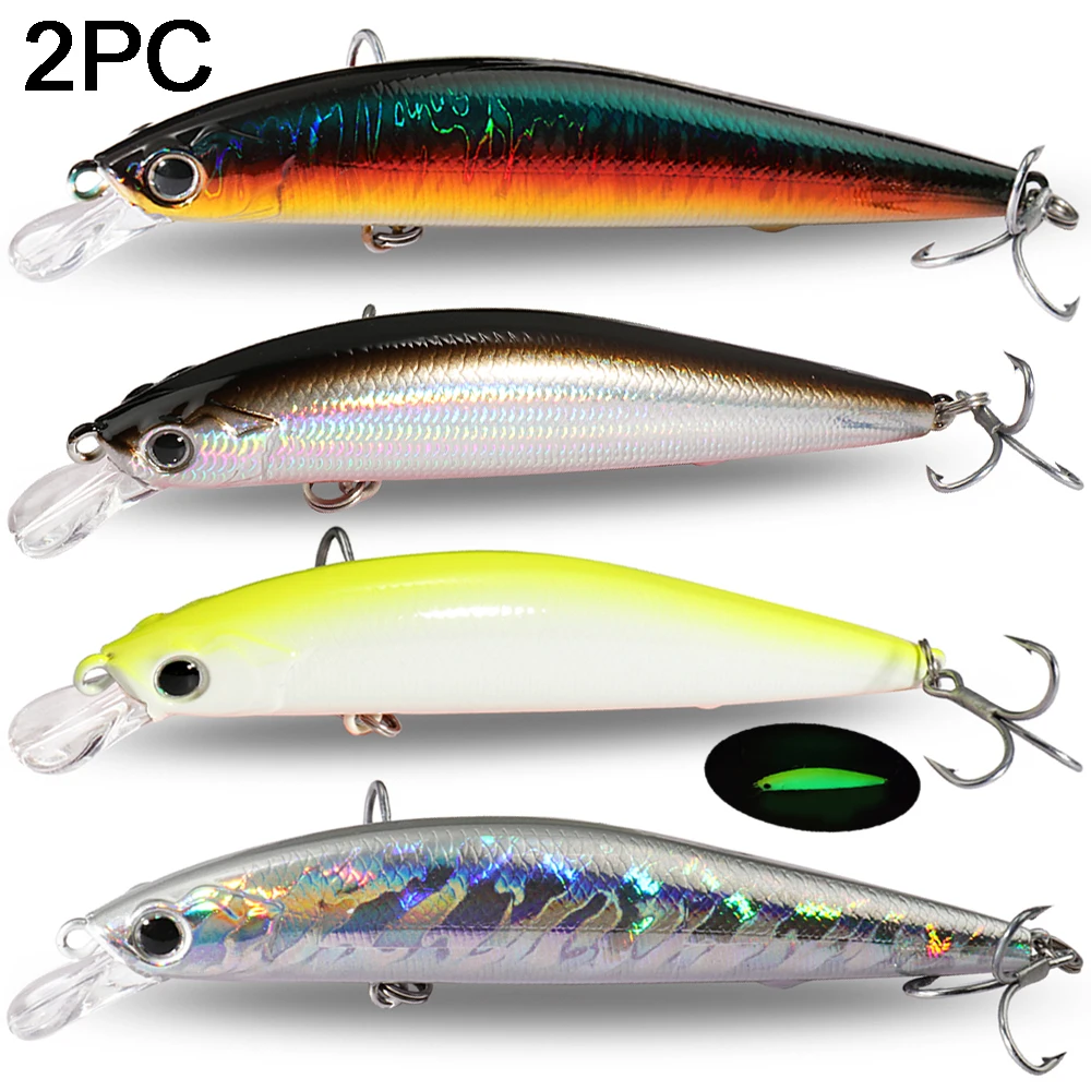 GOBAI 11.4cm 13g Professional Quality Magnet Weight Suspensio Minnow Crank Hot Model Fishing Lure Wobbler 2PCS Artificial Bait