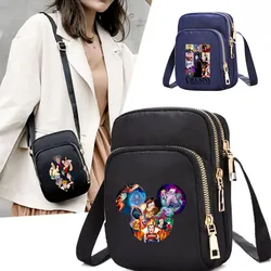 Disney Villain Women's Nylon Shoulder Bag Crossbody Zipper Mobile Phone Lady Female Casual Handbag Wrist Purse Womens Pouch Bags