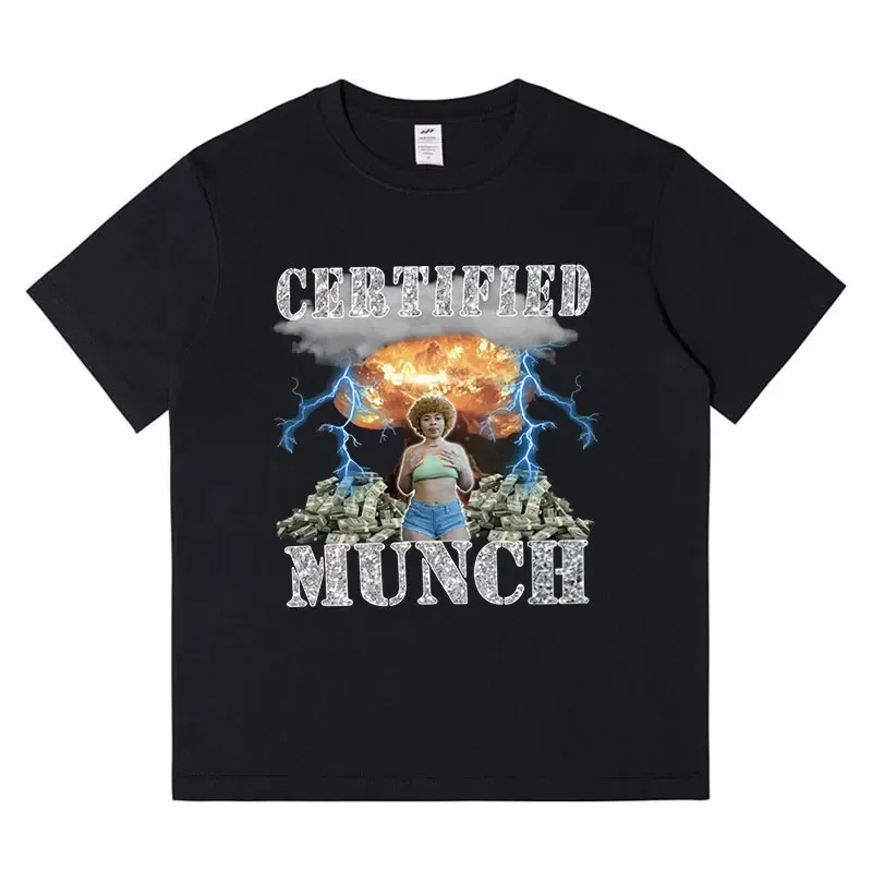 Ice Spice Certified Munch Graphic T Shirt Men Clothes Hip Hop Vintage Short Sleeve T-shirts Cotton Casual Cozy Oversized T-shirt