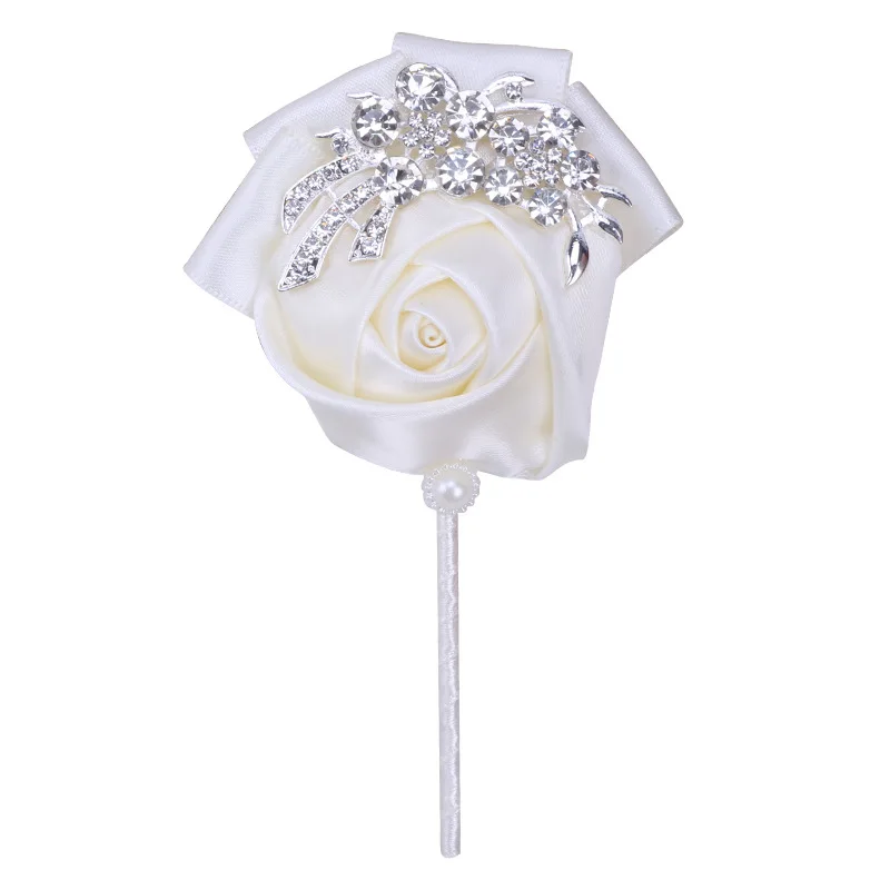 Nova noiva dama de honra strass pulso corsage noivo melhor homem lapela corsage acessórios do vestido de casamento do noivo