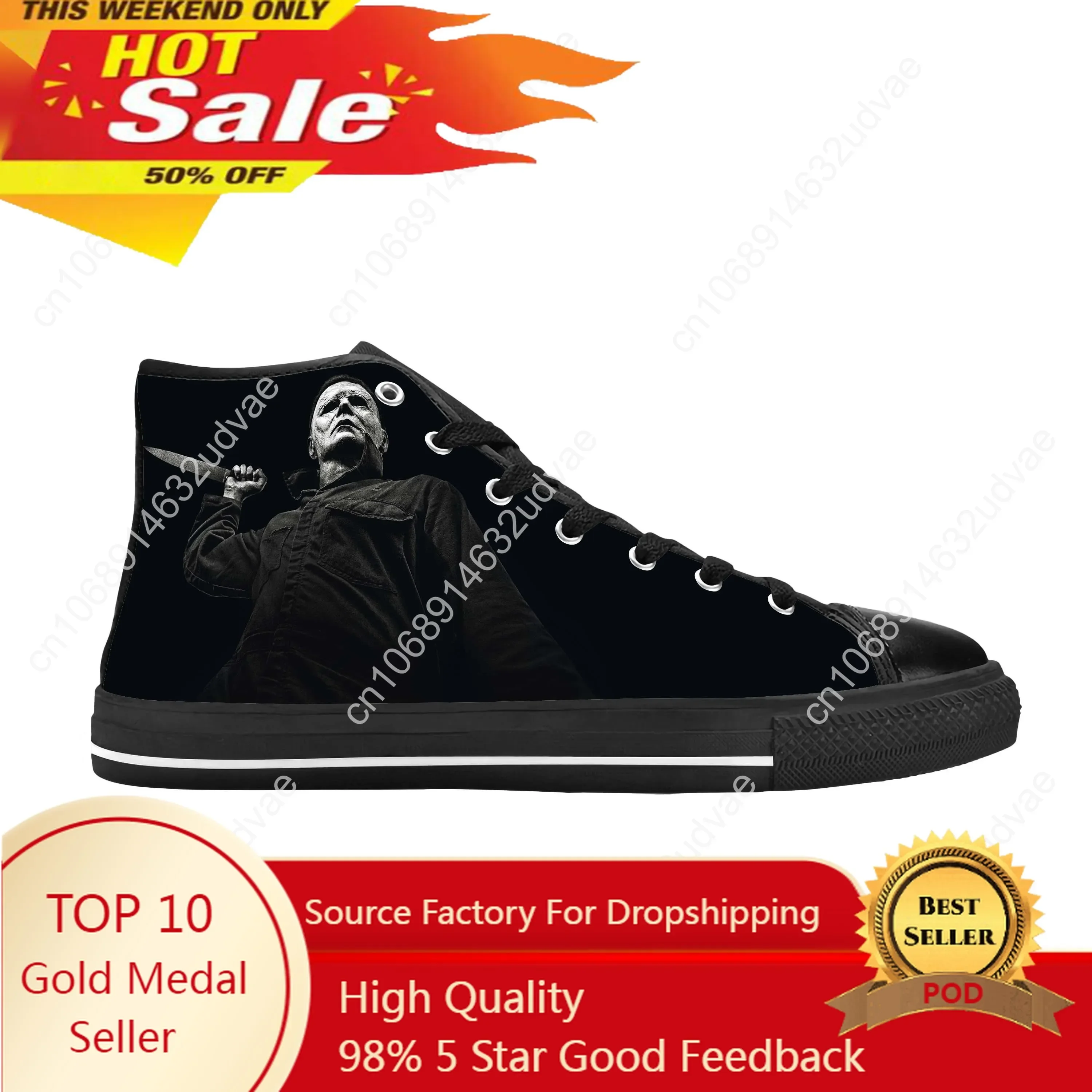 

Hot Myers Horror Scary Movie Gothic Halloween Michael Casual Shoes High Top Comfortable Breathable Mens Womens Teenager Sneakers