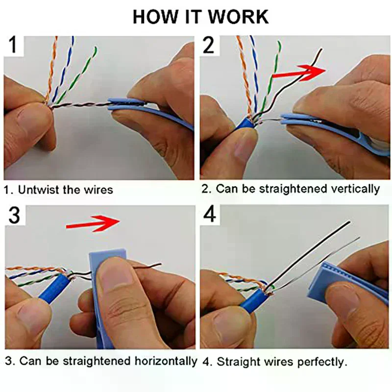 Network Cable Untwist Tool, Engineer Wire Straightener For CAT5/CAT5e/CAT6 Wires Pair Separator Tools