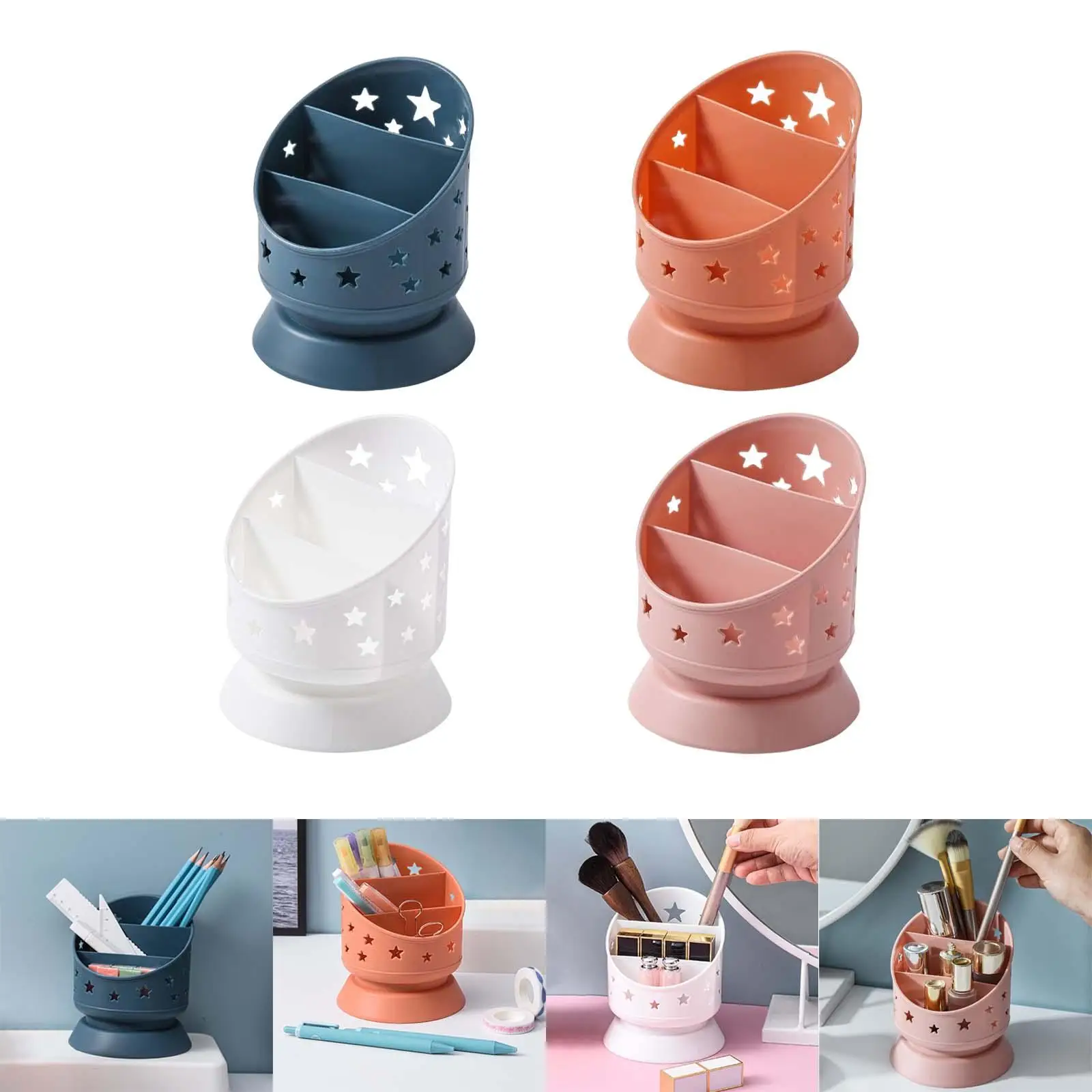 Desk Pencil Pen Holder Makeup Brush Bucket Multipurpose for Office Bedroom