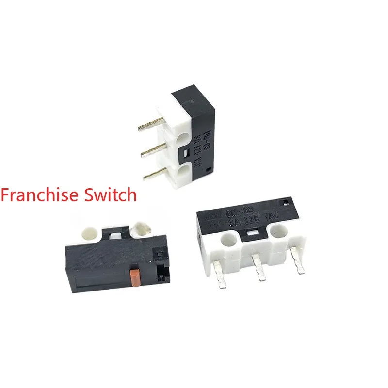 30PCS DM-03 Small Micro Switch, Travel Limit Mouse Button 3Feet With Swing Lever 3A