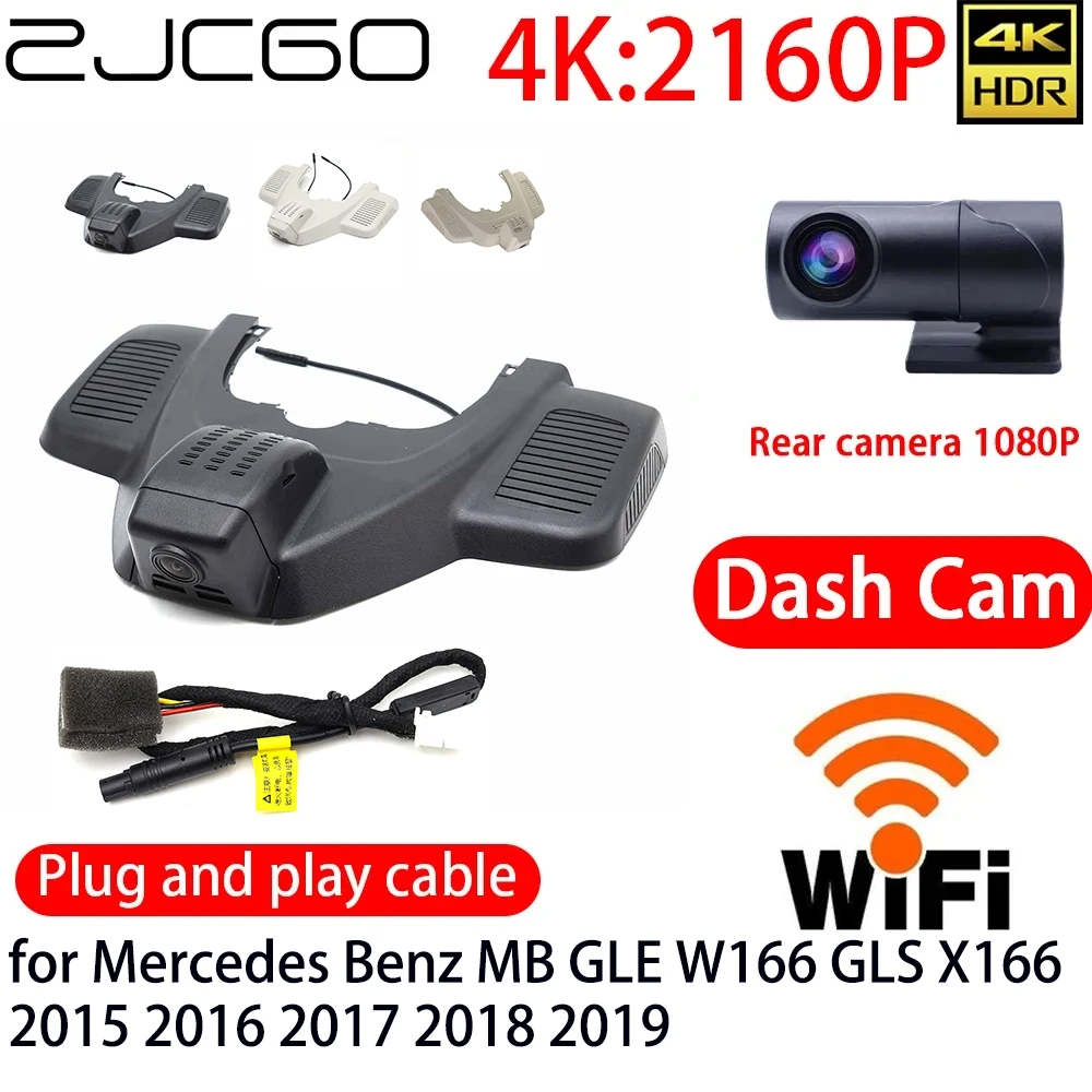 

ZJCGO 4K Car DVR Dash Cam Wifi Front Rear Camera 24h Monitor for Mercedes Benz MB GLE W166 GLS X166 2015 2016 2017 2018 2019