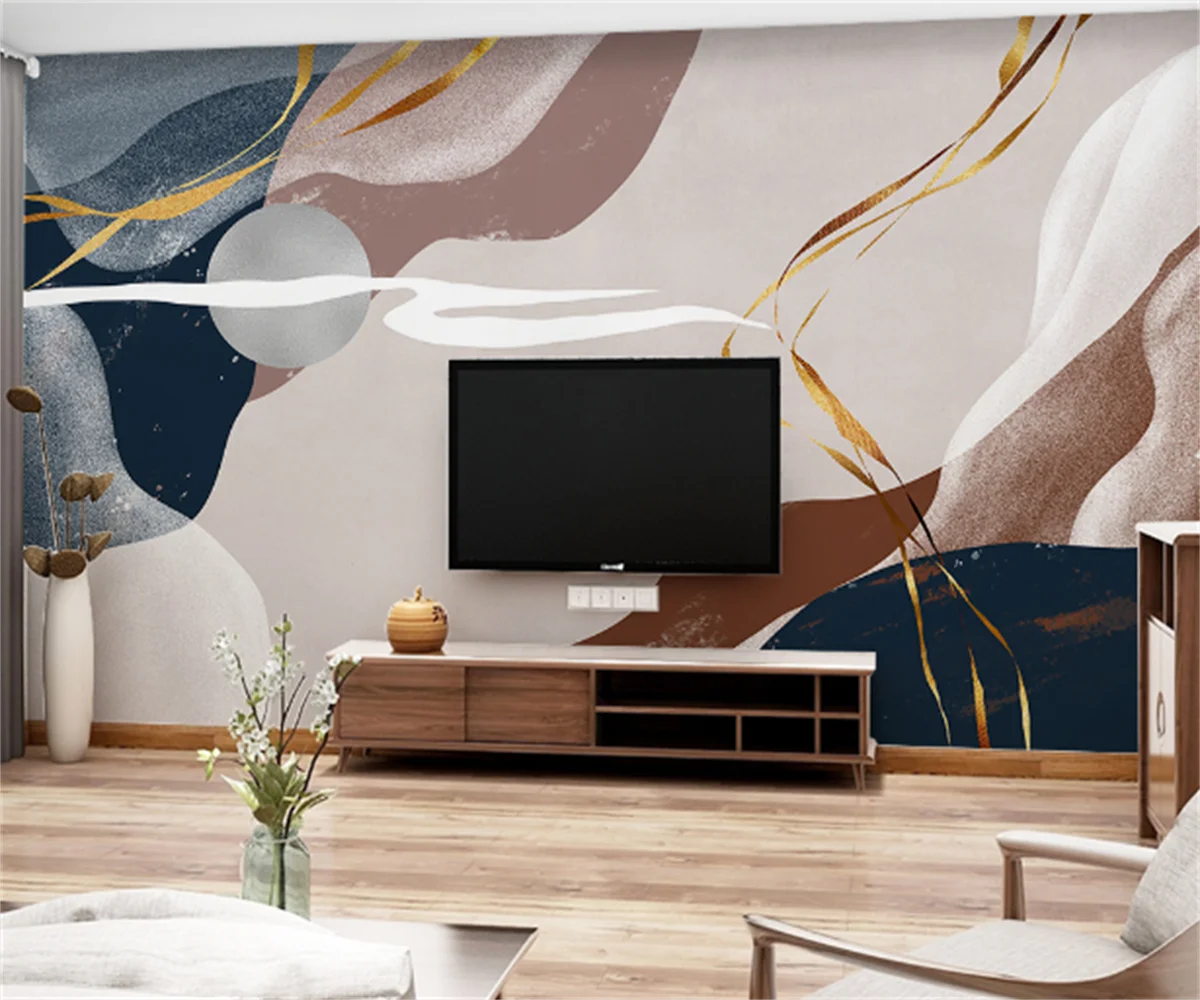

Custom 3D any size wallpaper mural Nordic hand-painted simple abstract cloud sun TV background wall hotel tooling wall painting