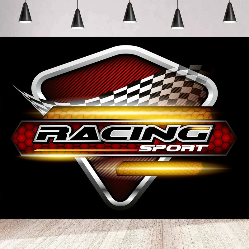 Fondo de Fotografía para Carreras, Logotipo Deportivo, Coche de Carreras, Auto, Moto, Carreras, Tablero de Instrumentos, Línea de Luz, Fondo para Juegos de Carreras, Decoración para Fiestas
