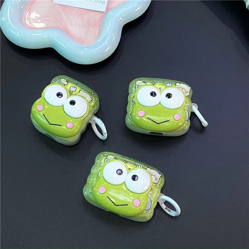 Sanrio 3D Kerokero Keroppi Earphone Cover For Apple AirPods 1 2 3 Generation Airpods Pro/Pro2 Wireless Bluetooth Headphone Case