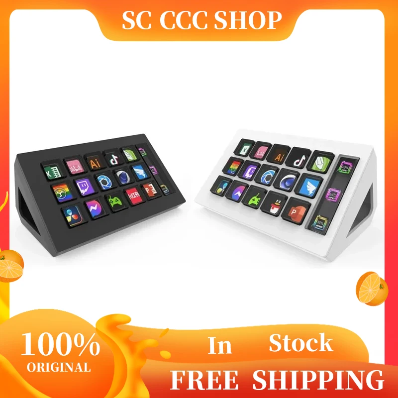 

293s StreamDeck Mini Visual Keyboard LCD Button 15Keys Live Content Creation Controller Custom Button For Windows/MacOS Kryboard