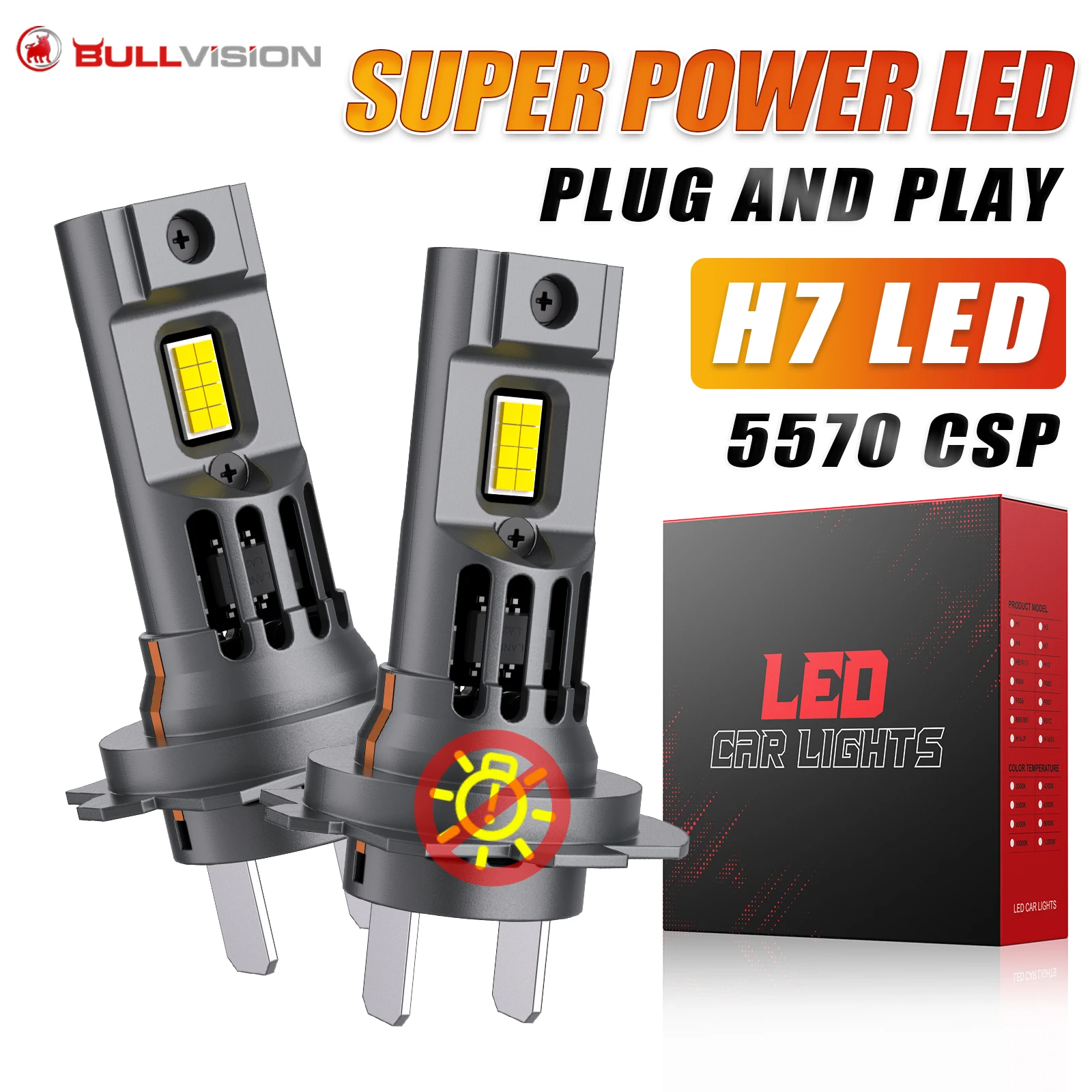 800W Turbo H7 LED Canbus Light 1:1 Mini Size Car Headlight With Fan 800000LM Wireless Fog Bulb 4300K 6000K 8000K Automobile Lamp
