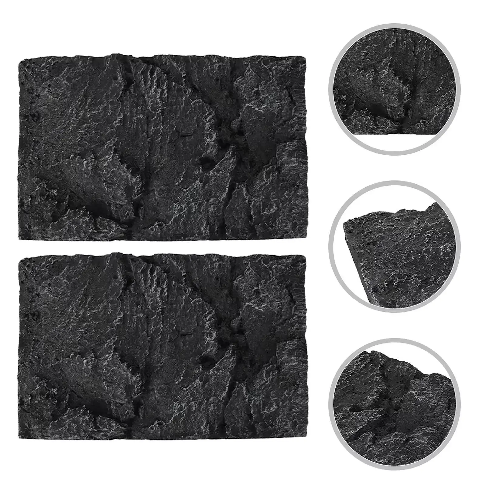 2 Pieces Reptile Tank Backgrounds PU 3D for Leopard Gecko Lizard Tree Frogs