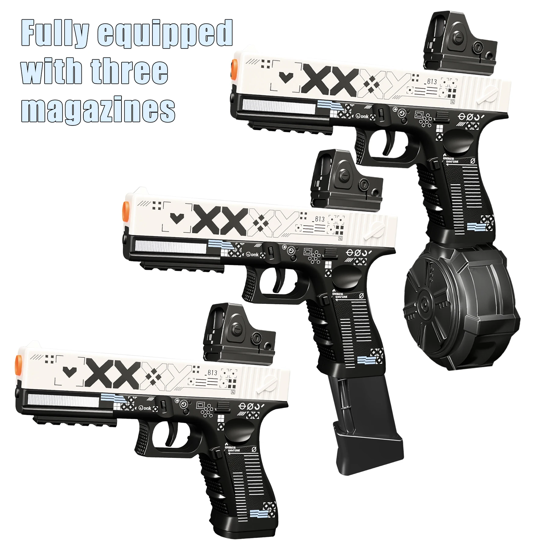 Blaster gun, electric ball blaster pistol, Orbeez gun, cool toy gun, rechargeable splash ball toy, suitable for outdoor activiti