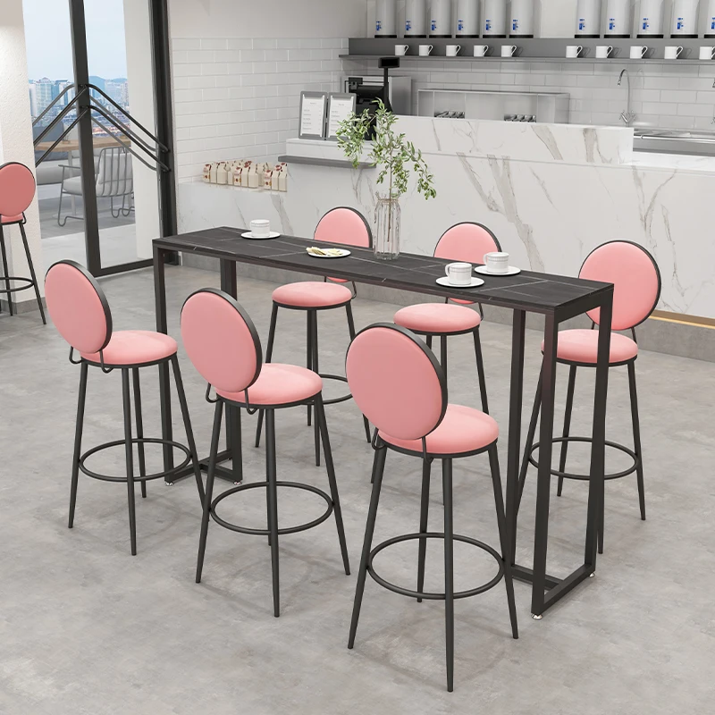 

Modern Marble Reception Bar Table Square High Industrial Design Bar Dining Table Minimalist Tables Hautes Living Room Furniture