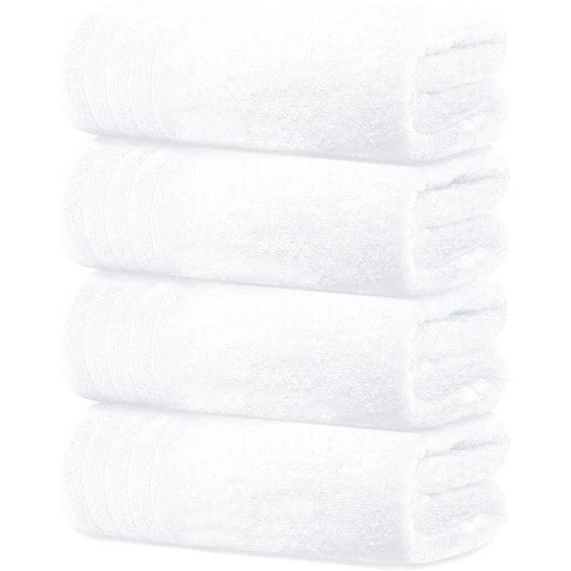 Pack of 4 Extra Large Bath Towels 30 x 60 Inches, 100% Cotton, Larger & Lighter Weight, Quicker to Dry, Super Soft and Absorbent