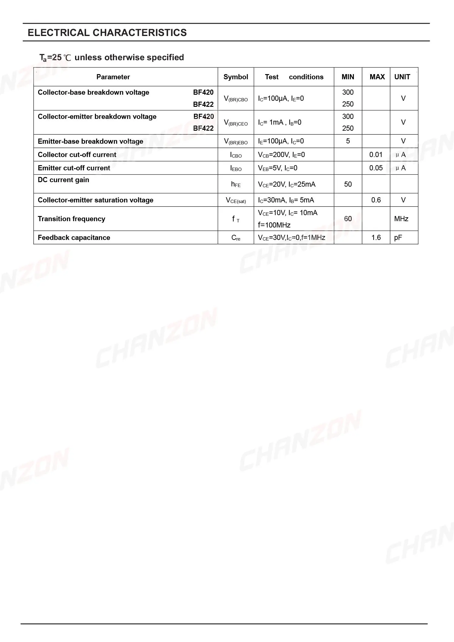 100Pcs BF422 TO-92 NPN Transistor Bipolar Junction BJT Triode Tube Fets 100mA 250V BF 422 Integrated Circuits