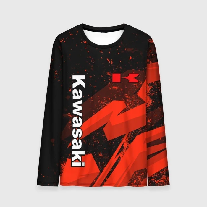 

Kawasaki New Racing с длинными рукавами, топ Kawasaki с 3D-принтом, быстросохнущий, дышащий и быстросохнущий для езды на велосипеде