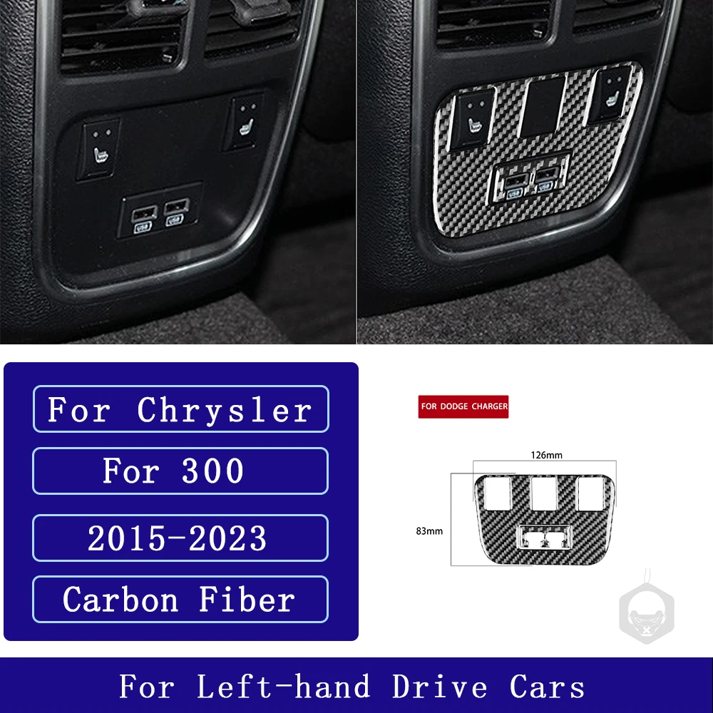 

For Chrysler 300 300C 2015-2023 Carbon Fiber Rear central USD Panel Trim Cover Car Accessories Interior Decorative Stickers