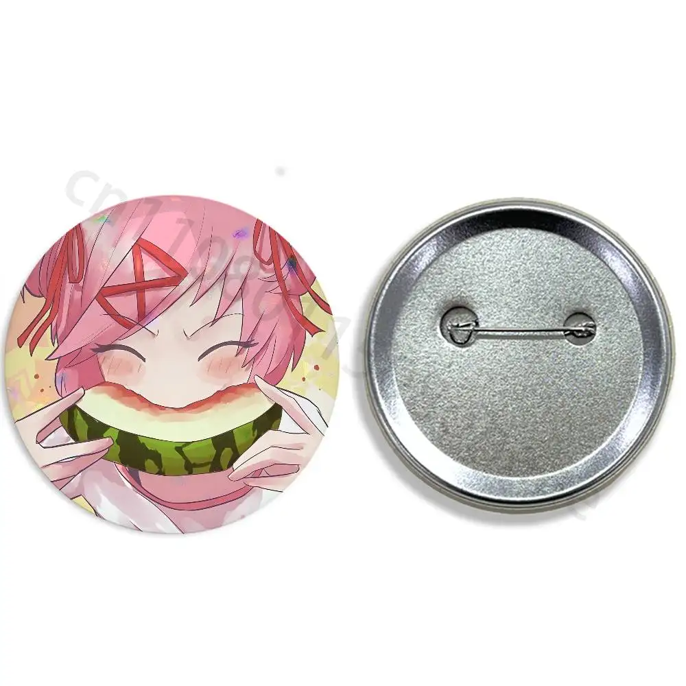 Cartoon Character Natsuki 58mm Badge Brooches on Backpack Clothes Handmade Round Enamel Pins