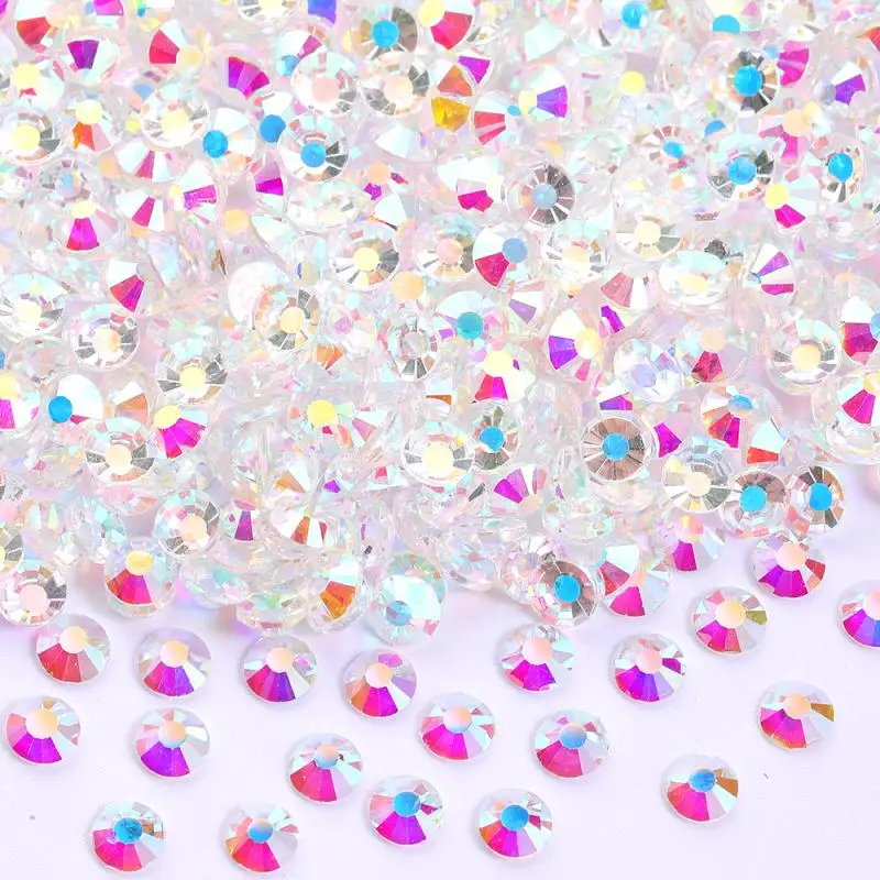 Transparent AB SS3-SS34 Crystal Glass Rhinestones Non Hotfixed Round Shiny Stone Fashion Clothing Nail Shoes DIY Art Decoration