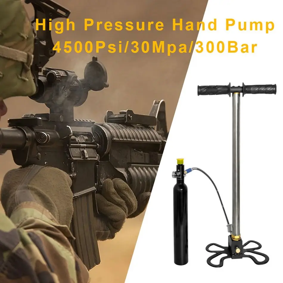 CE High Quality Manufacturer Wholesale White 3Stage High Pressure 300bar 4500psi 30Mpa Operated Hand Pump for Paintball