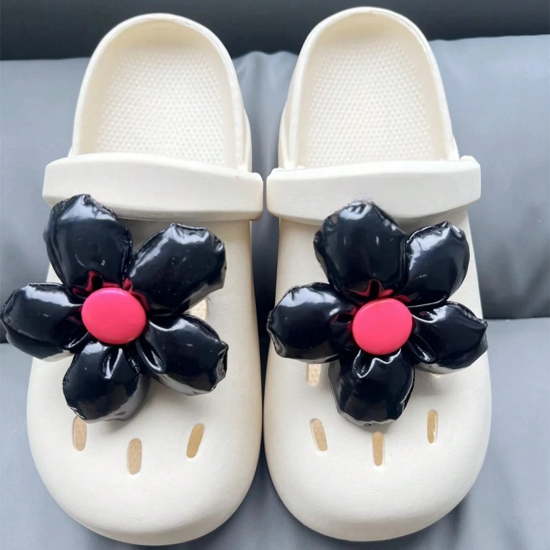 PU Leather Shoe Accessories, Charming DIY Set of Sandals, Decorative Buckles with a Diameter of 10cm, Large Flower, New 2024