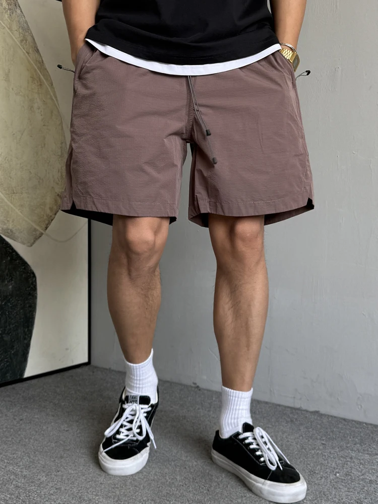 

Summer Outdoor Qui Dry Casual Sports orts Men Loose Dstring Versatile Fitn Running Thin Five-Quarter Trendy Pants