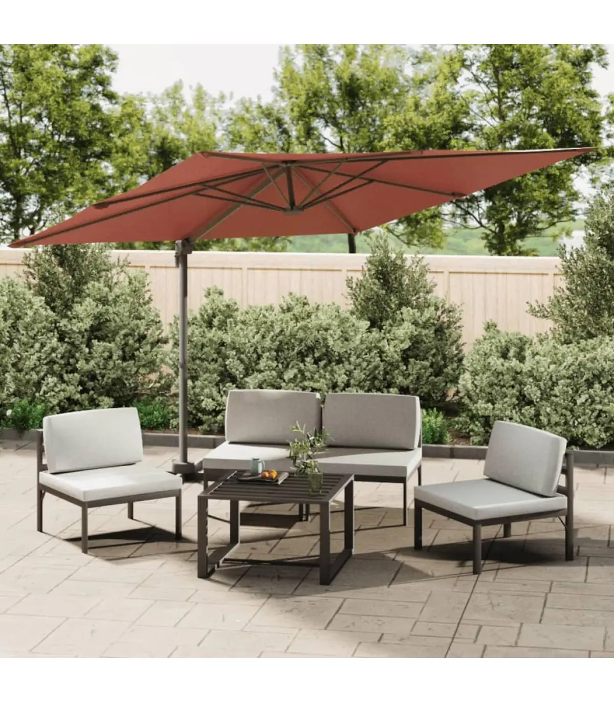 400x300 cm terracotta aluminum pole sunshade pendant umbrella