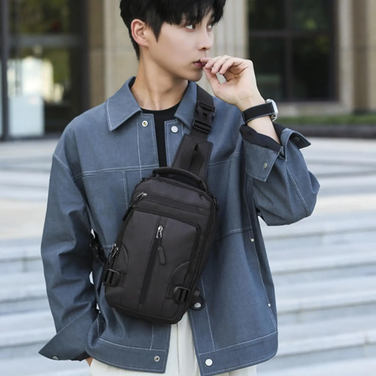 

Travel Sling Bag Portable Waterproof Bag Daily Shoulder Backpack For Daily Commuting Camping Workplace Business Leisure Sports