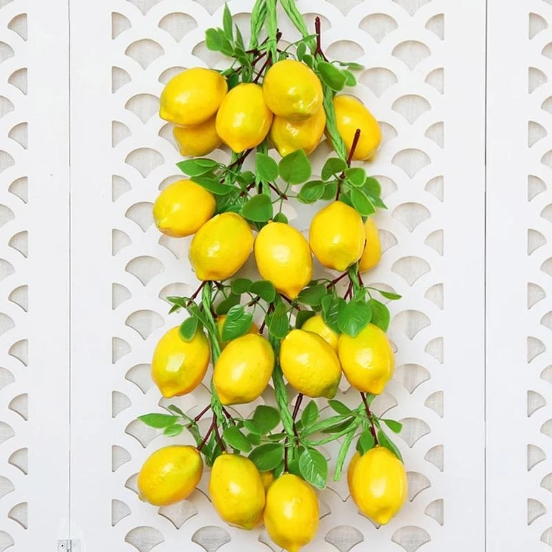 Simulazione Stringa limone frutta artificiale per ristorante Hotel Home Garden Wedding DECORAZIONE
