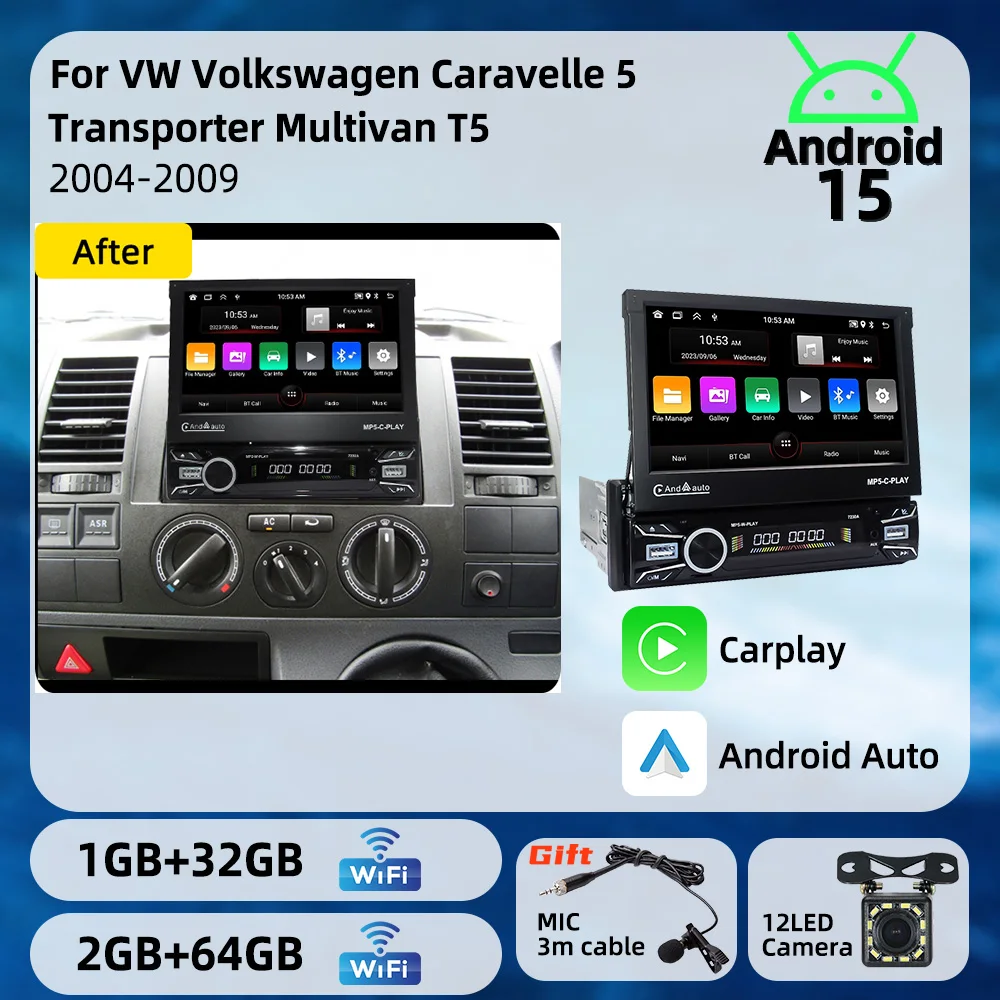 For VW Volkswagen Caravelle 5 Transporter Multivan T5 2004-2009 7
