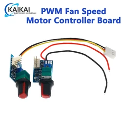 DC12V Manual Four-Wire PWM Fan Speed Motor Controller Board With Knob Switch Governor Module With 3Pin Connector Power Supply