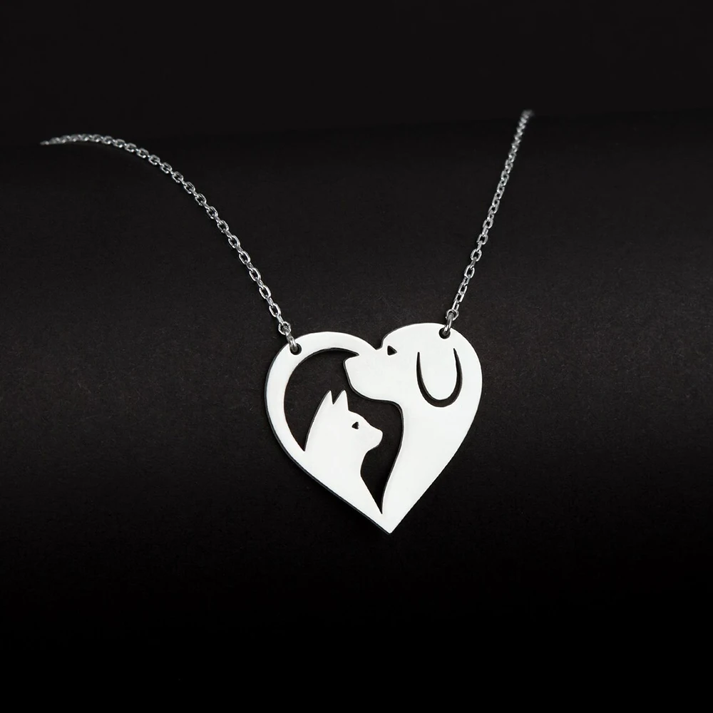 Stainless Seel Necklace Simple Niche Design Love Animal Necklace, Gift Heart Pendant For The Goddess