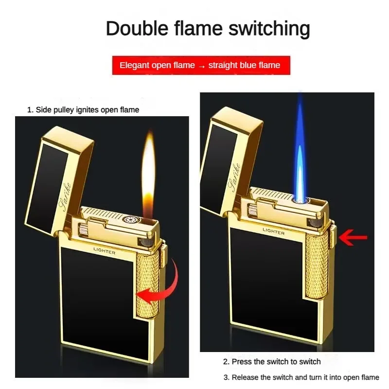 Nice and Loud Sound, Double Fire Switching Resin Series Inflatable Lighter, New Hot Style Gift Lighter Cool Gifts for Men